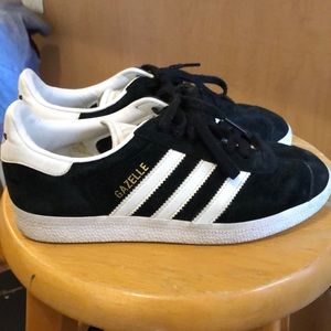 Adidas black and white Gazelles